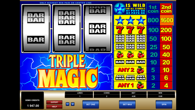 Игровой интерфейс Triple Magic 9